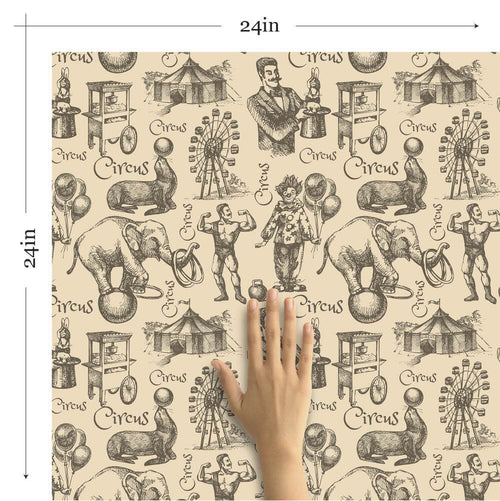 Tan Circus Children Removable Wallpaper 0156| Walls By Me