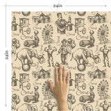 Tan Circus Children Removable Wallpaper 0156| Walls By Me