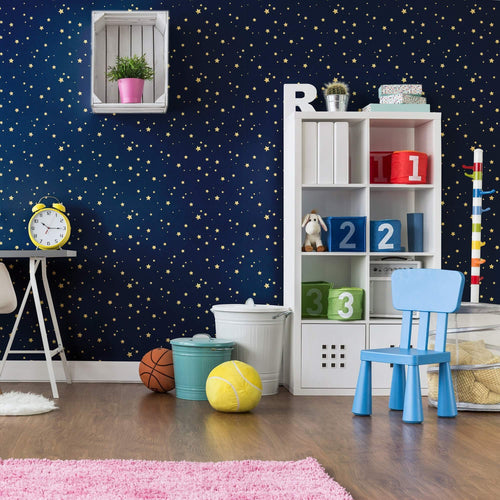 Yellow Star Children Peel and Stick Removable Wallpaper
