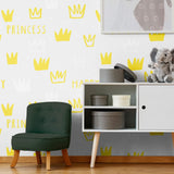 White and Gold Royalty Children Removable Wallpaper 9328| Walls By Me