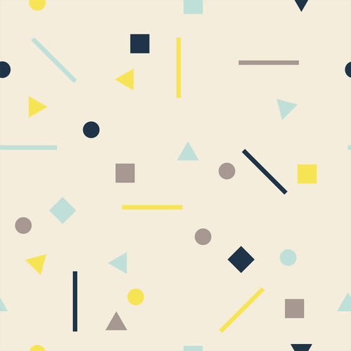 Yellow and Silver Geometric Children Removable Wallpaper 3218| Walls By Me