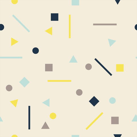 Yellow and Silver Geometric Children Removable Wallpaper 3218| Walls By Me