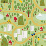 Green Map Children Peel and Stick Removable Wallpaper