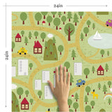 Green Map Children Peel and Stick Removable Wallpaper