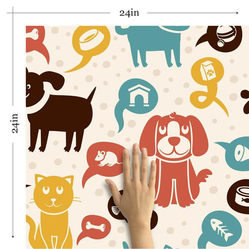 Orange and Brown Animals Children Removable Wallpaper 4028| Walls By Me