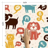 Orange and Brown Animals Children Removable Wallpaper 4028| Walls By Me