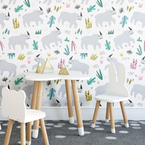 Grey Kids Children Removable Wallpaper 0054 | Walls By Me