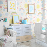 Blue Watercolor Children Removable Wallpaper 1447| Walls By Me