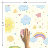 Blue Watercolor Children Removable Wallpaper 1447| Walls By Me