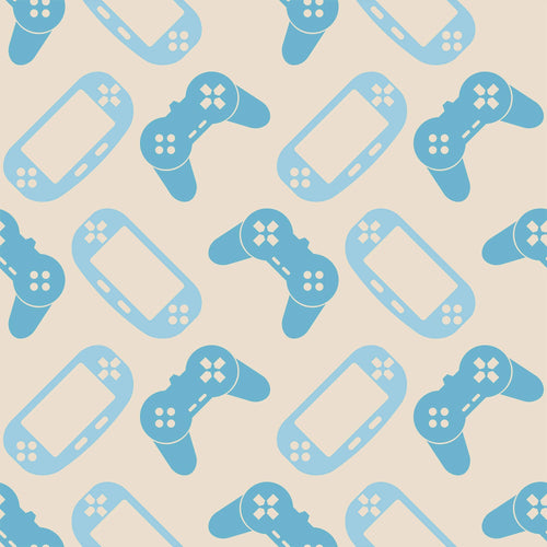 Blue Gaming Children Peel and Stick Removable Wallpaper