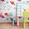 White Vintage Children Peel and Stick Removable Wallpaper