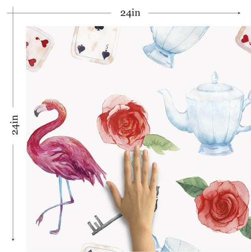 White Vintage Children Peel and Stick Removable Wallpaper