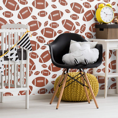 White and Brown Sports Children Removable Wallpaper 4982| Walls By Me