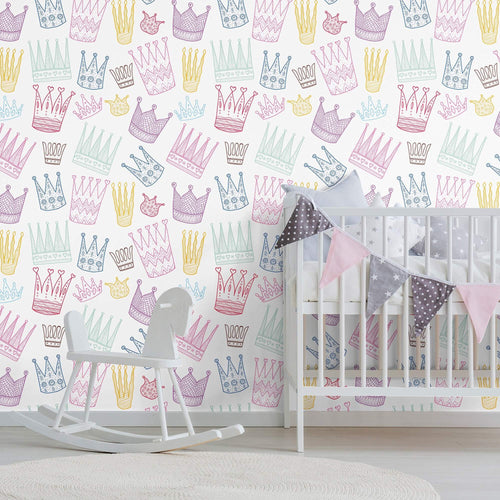 White Royalty Children Peel and Stick Removable Wallpaper