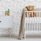 Black Animals Children Peel and Stick Removable Wallpaper
