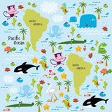 Blue Wildlife Children Removable Wallpaper 6350| Walls By Me