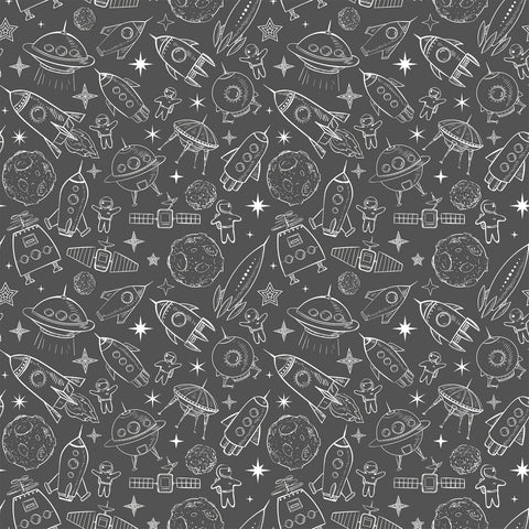 Gray Space Children Peel and Stick Removable Wallpaper