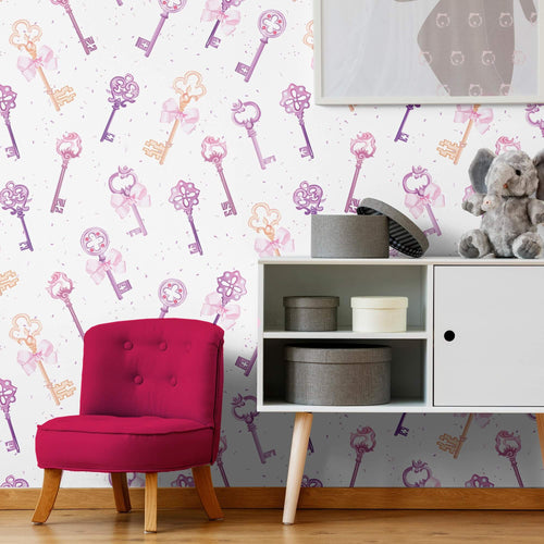 Gold and Purple Keys Children Removable Wallpaper 4556| Walls By Me