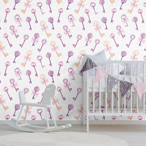 Gold and Purple Keys Children Removable Wallpaper 4556| Walls By Me