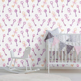 Gold and Purple Keys Children Removable Wallpaper 4556| Walls By Me