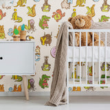 Green and Brown Educational Children Peel and Stick Removable Wallpaper