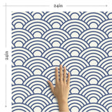 Blue Circles Geometric Peel and Stick Removable Wallpaper