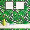 Black and Green Trellis Floral Peel and Stick Removable Wallpaper