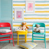 Blue and Yellow Striped Peel and Stick Removable Wallpaper