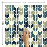 Blue and Beige Diamond Geometric Peel and Stick Removable Wallpaper