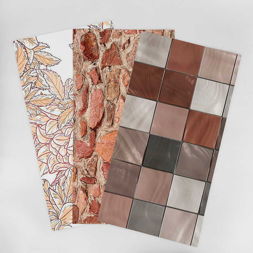 Wallpaper Sample for Bathroom Red, Orange and Similar Tones 001