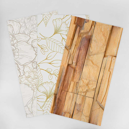 Wallpaper Sample for Bathroom Yellow, Beige and Similar Tones 001