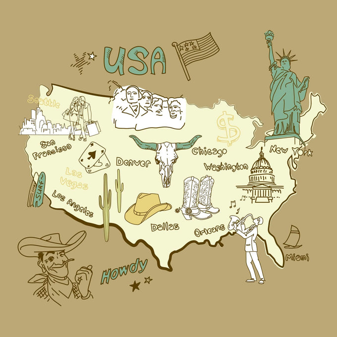 Bige and White Map Wall Art 7634