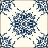 Blue Floral Tile Adhesive Peel and Stick Removable Wallpaper