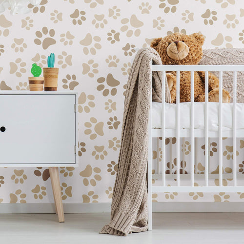 Beige and Tan Animal Children Peel and Stick Removable Wallpaper