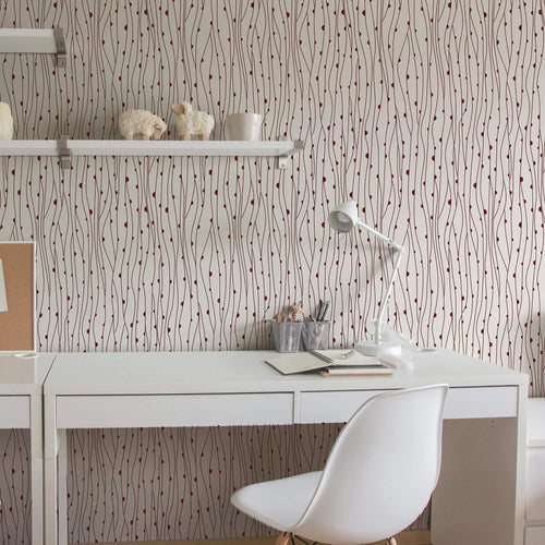 Beige and Black Lines Basic Peel and Stick Removable Wallpaper