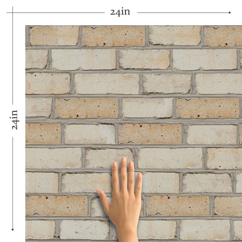 Beige Faux Brick Peel and Stick Removable Wallpaper
