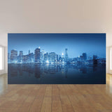 Blue City Landscape Peel and Stick Removable Wall Mural 9815