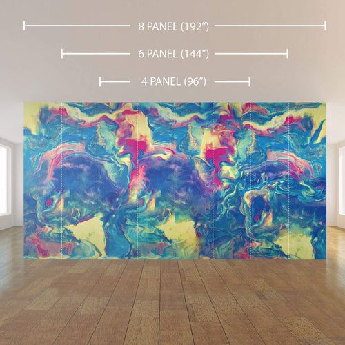 Blue and Green Abstract Peel and Stick Removable Wall Mural 5136