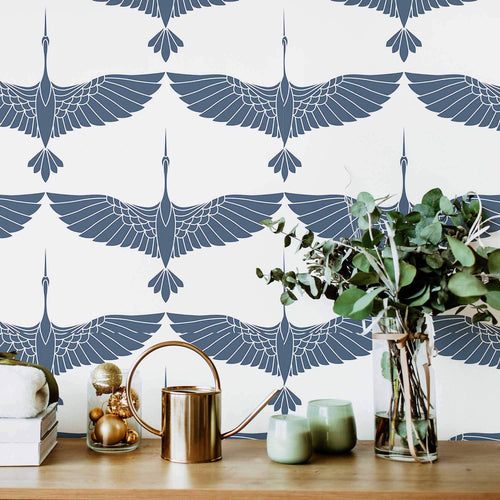 Blue Birds Peel and Stick Removable Wallpaper