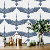 Blue Birds Peel and Stick Removable Wallpaper
