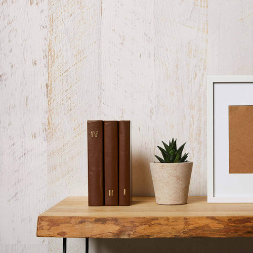 Beige Faux Wood Peel and Stick Removable Wallpaper