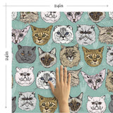 Blue and Grey Animals Children Peel and Stick Removable Wallpaper