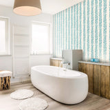 Blue Floral Basic Peel and Stick Removable Wallpaper