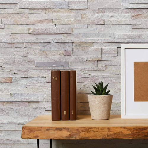 Beige Faux Stone Peel and Stick Removable Wallpaper 7229