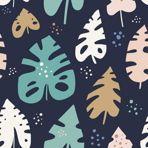 Blue Botanical Floral Peel and Stick Removable Wallpaper