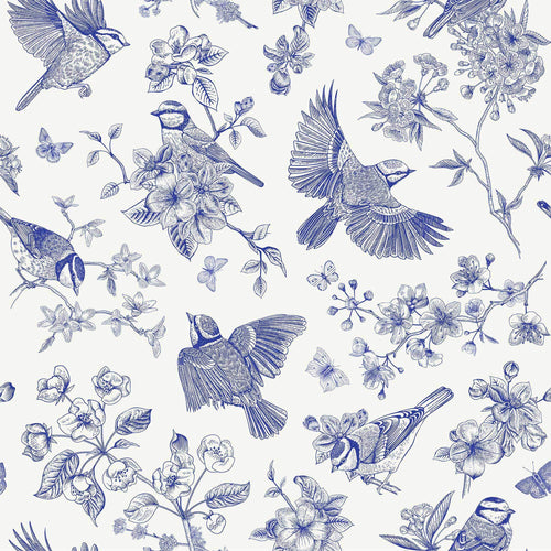 Pretty birds and botanical imagery removable wallpaper