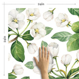 White and Yellow Textured Floral Removable Wallpaper 9286| Walls By Me