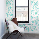 White and Green Botanical Floral Removable Wallpaper 5736| Walls By Me