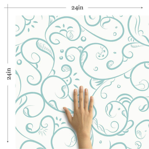 White and Green Botanical Floral Removable Wallpaper 5736| Walls By Me