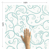 White and Green Botanical Floral Removable Wallpaper 5736| Walls By Me